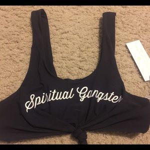 NWT Spiritual Gangster Black Bikini Top Small